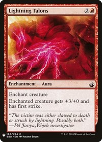 Lightning Talons, The List Reprints