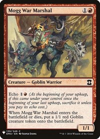Mogg War Marshal (EMA), The List Reprints