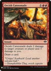 Orcish Cannonade, The List Reprints