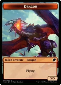 Dragon // Dinosaur Double-Sided Token, Magic Game Night 2019