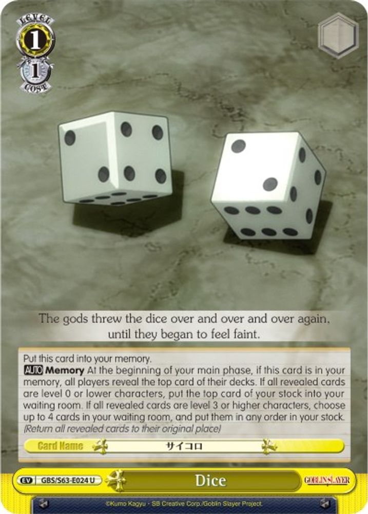 Dice, Standard, front