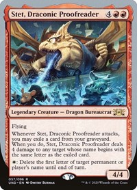 Stet, Draconic Proofreader, Unsanctioned