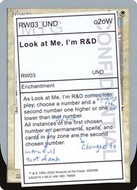 Look at Me, I'm R&D, Unsanctioned
