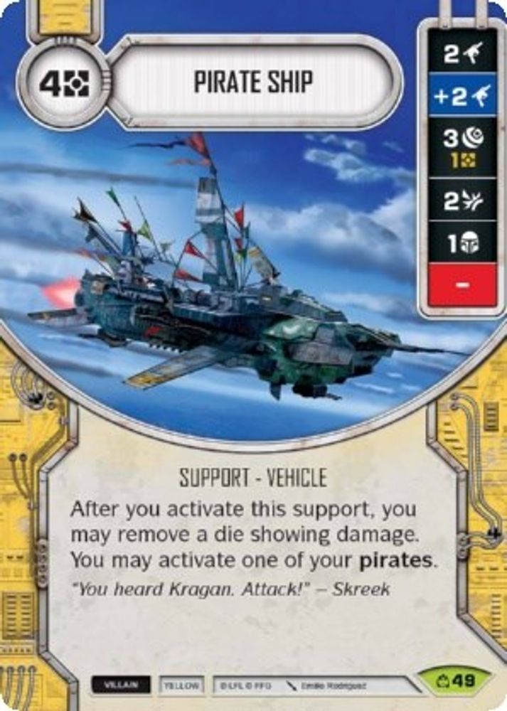 Pirate Ship, Card-and-die, front