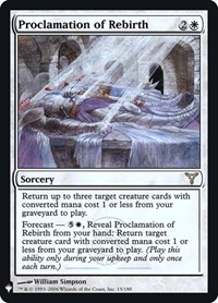 Proclamation of Rebirth, The List Reprints