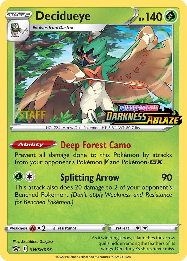 Decidueye - SWSH035 (Prerelease) [Staff]