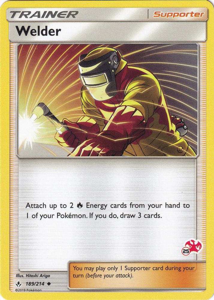 Welder - 189/214 (#25 Charizard Stamped)