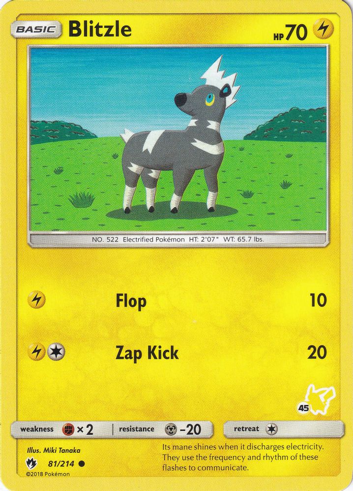 Blitzle - 81/214 (#45 Pikachu Stamped)