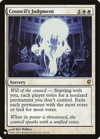 Council's Judgment, The List Reprints