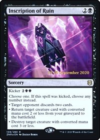 Inscription of Ruin, Prerelease Cards