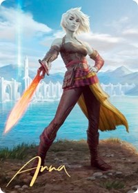 Nahiri, Heir of the Ancients Art Card (3/81) (Gold-Stamped Signature), Art Series: Zendikar Rising