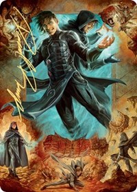 Jace, Mirror Mage Art Card (2/81) (Gold-Stamped Signature), Art Series: Zendikar Rising