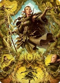 Nissa of Shadowed Boughs Art Card (6/81) (Gold-Stamped Signature), Art Series: Zendikar Rising