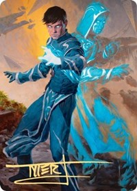 Jace, Mirror Mage Art Card (1/81) (Gold-Stamped Signature), Art Series: Zendikar Rising