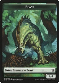 Beast // Saproling Double-Sided Token, Commander: Zendikar Rising