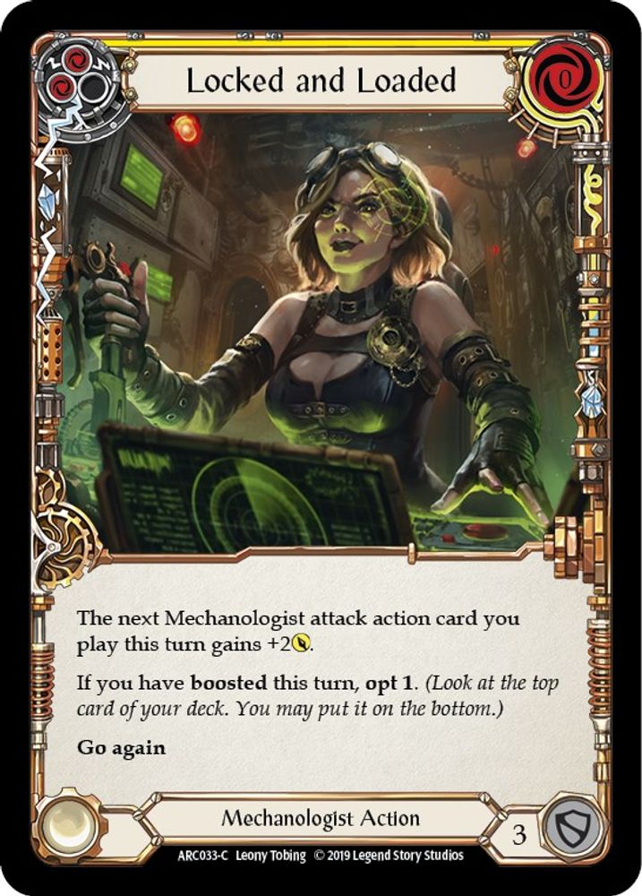Locked and Loaded (Yellow), 1st-edition-rainbow-foil, front