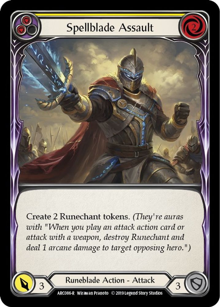 Spellblade Assault (Yellow), 1st-edition-rainbow-foil, front