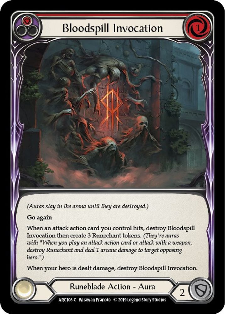Bloodspill Invocation (Red), 1st-edition-normal, front