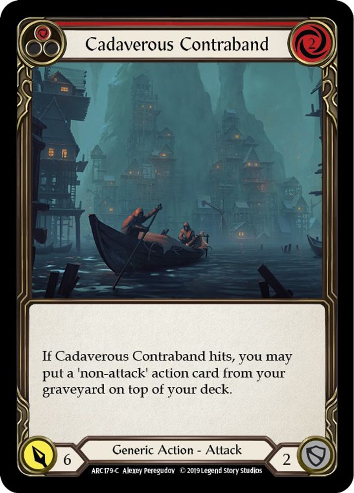 Cadaverous Contraband (Red), 1st-edition-normal, front