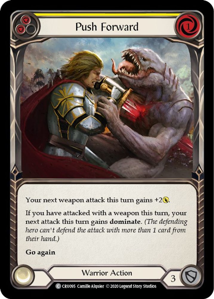 Push Forward (Yellow), 1st-edition-rainbow-foil, front