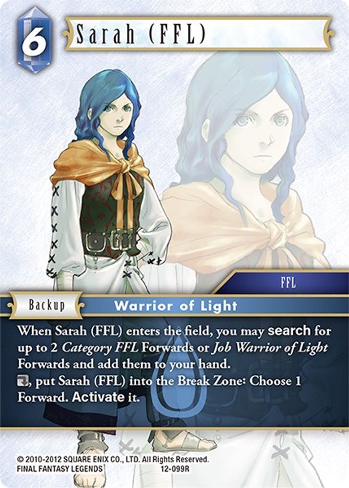 Sarah (FFL), Standard, front
