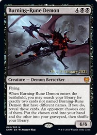 Burning-Rune Demon, Prerelease Cards