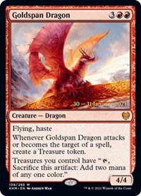 Goldspan Dragon, Prerelease Cards