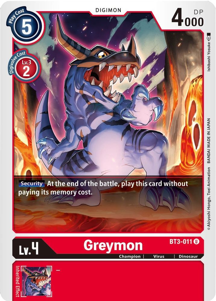 Greymon - BT3-011, Standard, front