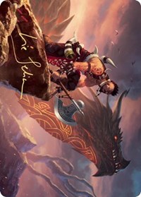 Dragonkin Berserker Art Card (Gold-Stamped Signature), Art Series: Kaldheim