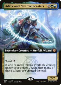 Adrix and Nev, Twincasters (Extended Art), Commander 2021