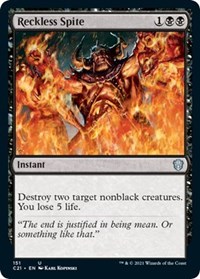 Reckless Spite, Commander 2021