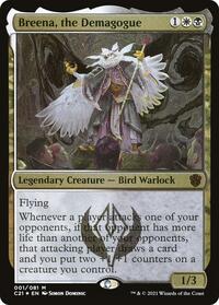 Breena, the Demagogue (Display Commander) - Thick Stock, Commander 2021