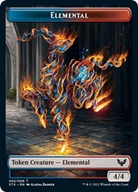 Elemental (2) // Emblem - Rowan, Scholar of Sparks Double-sided Token (9), Strixhaven: School of Mages