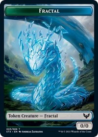 Fractal (3) // Emblem - Rowan, Scholar of Sparks (9) Double-sided Token, Strixhaven: School of Mages