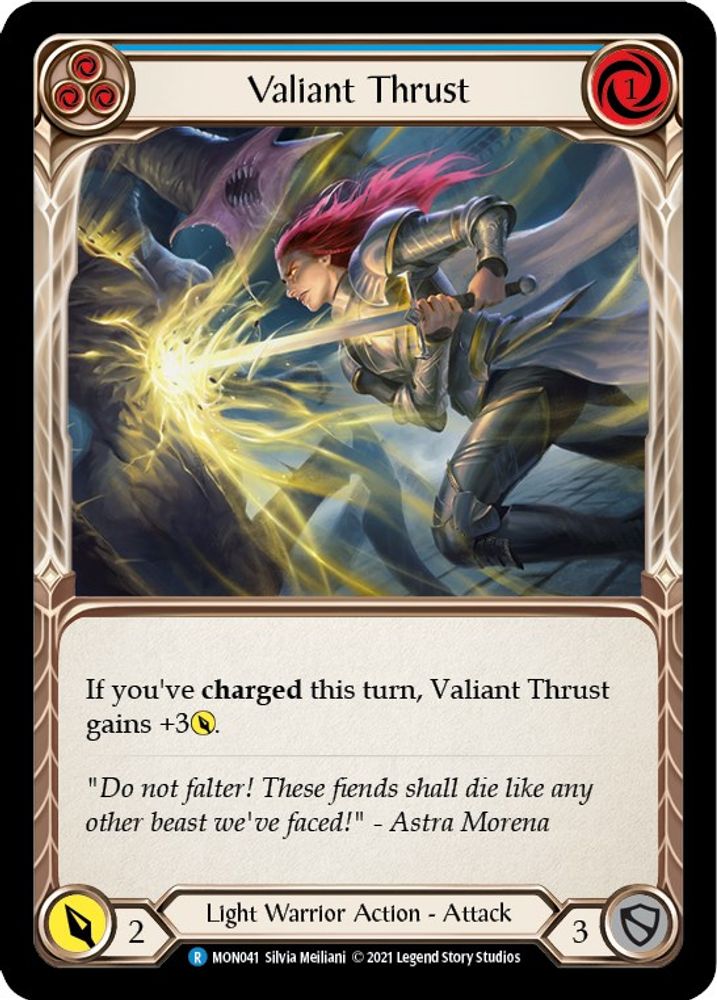 Valiant Thrust (Blue), 1st-edition-normal, front
