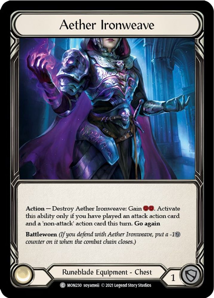 Aether Ironweave, 1st-edition-cold-foil, front