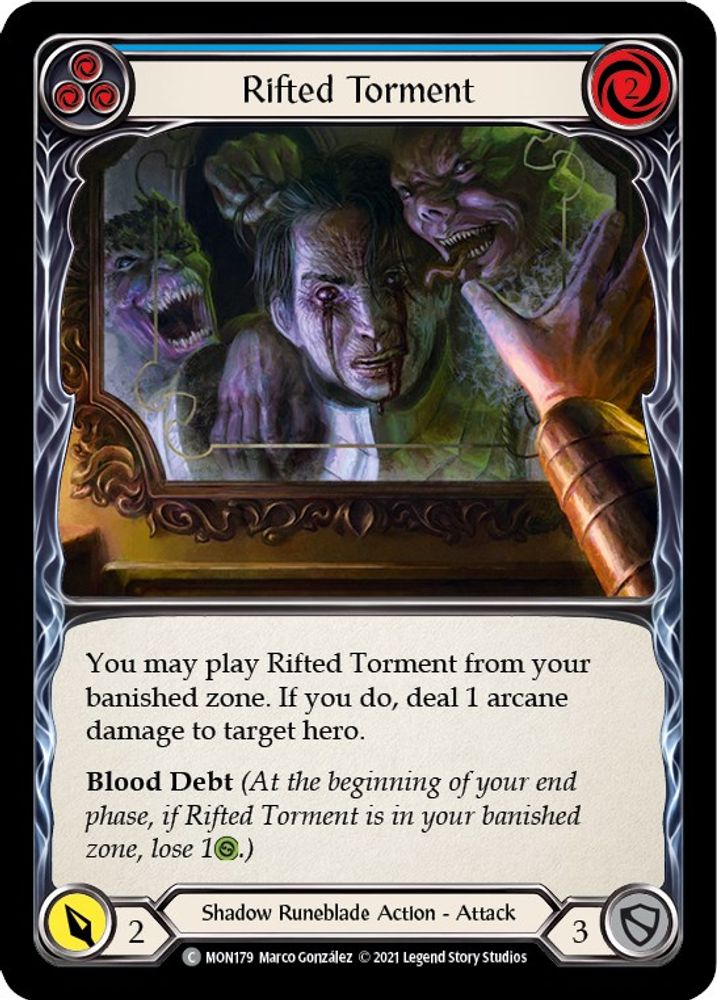 Rifted Torment (Blue), Unlimited-edition-rainbow-foil, front