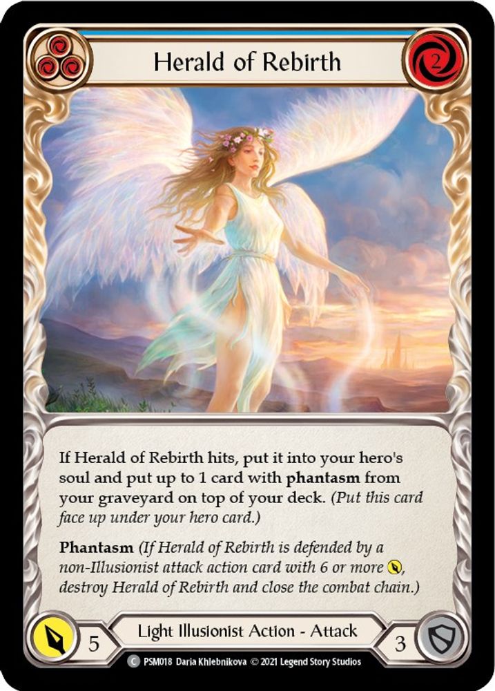 Herald of Rebirth (Blue), Standard, front