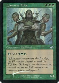 Llanowar Tribe (Retro Frame) (Foil Etched), Modern Horizons