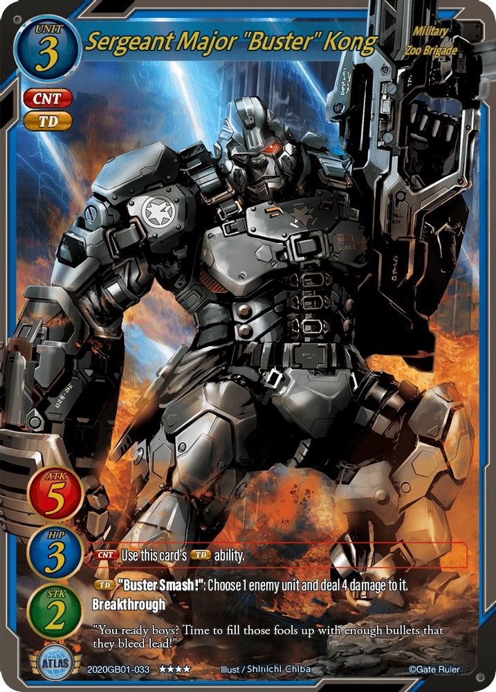 Sergeant Major "Buster" Kong, Standard, front