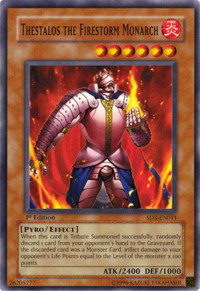 Thestalos the Firestorm Monarch, 1st-edition, front