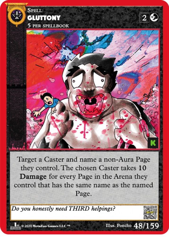 Gluttony, Standard, front