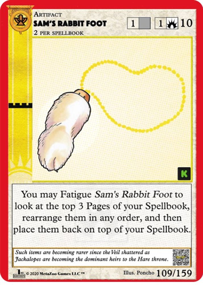 Sam's Rabbit Foot, Standard, front