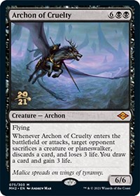 Archon of Cruelty, Prerelease Cards
