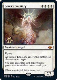 Serra's Emissary, Prerelease Cards