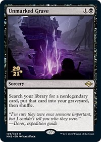 Unmarked Grave, Prerelease Cards