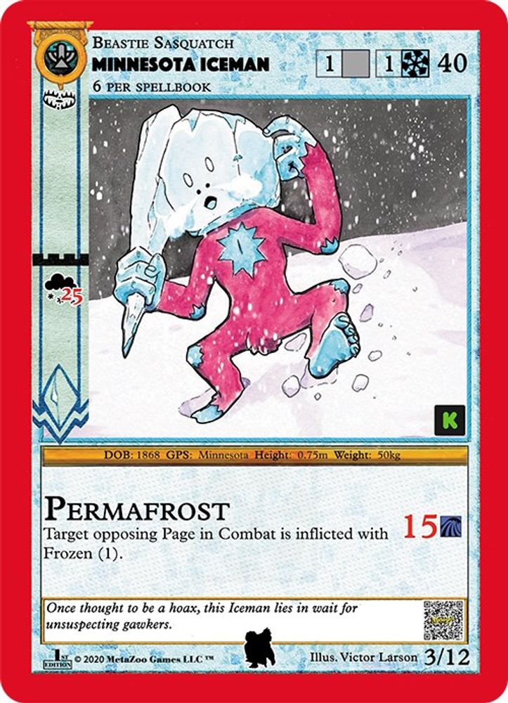 Minnesota Iceman, Standard, front
