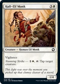 Half-Elf Monk, Adventures in the Forgotten Realms