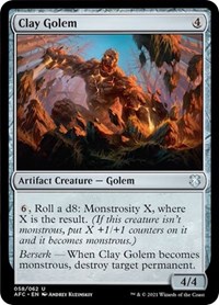 Clay Golem, Commander: Adventures in the Forgotten Realms
