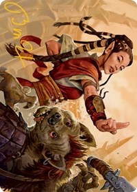 Half-Elf Monk Art Card (Gold-Stamped Signature), Art Series: Adventures in the Forgotten Realms